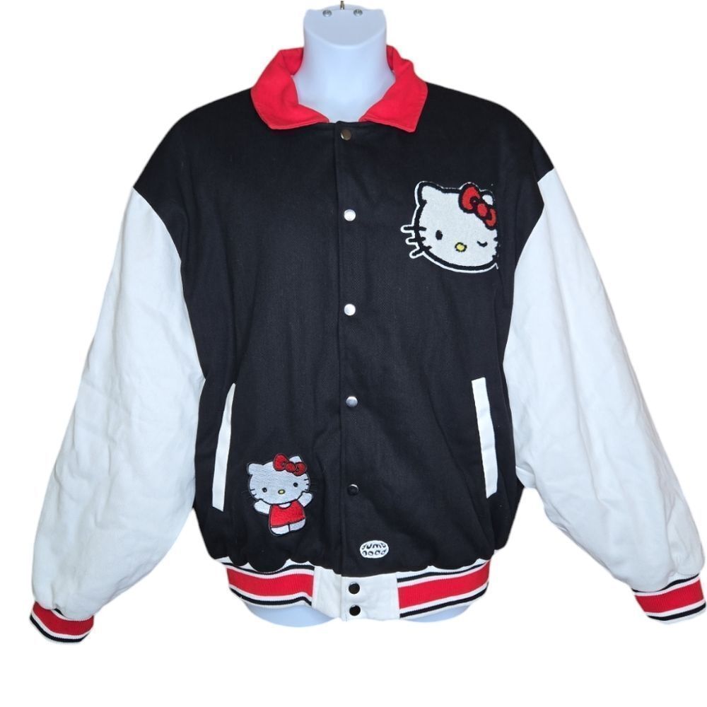 HELLO KITTY x Dumbgood varsity black and white unisex jacket L - Picture 4 of 17